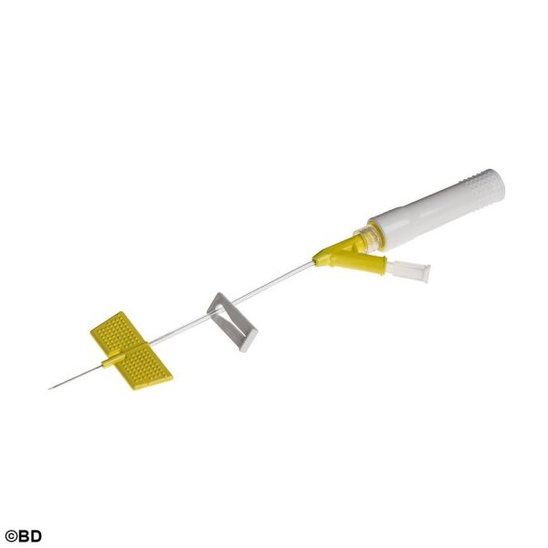 BD Saf-T-Intima Venenverweilkatheter mit Y-Anschluss, 24 G, 0,7 x 19 mm, gelb VE = 25 Stck. /