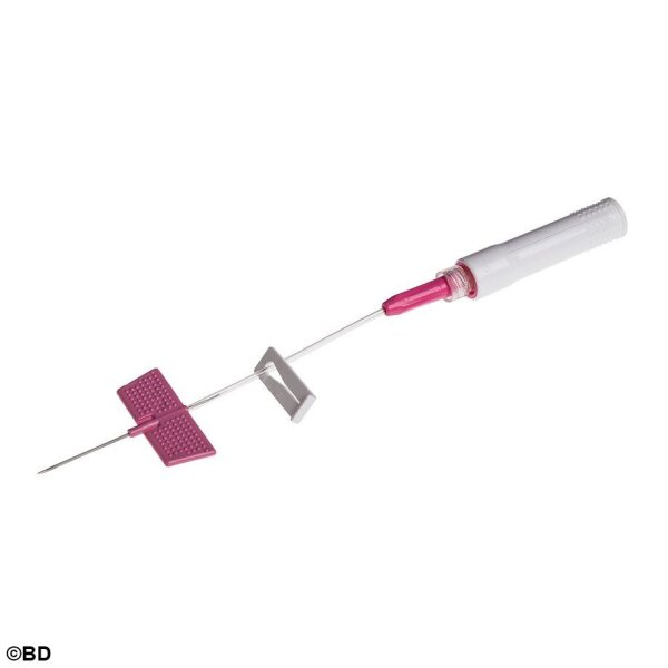 BD Saf-T-Intima Venenverweilkatheter ohne Y-Anschluss, 20 G, 1,1 x 25mm, rosa VE = 25 Stck. /