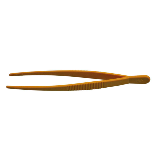 Pinzette, POM, gelb, stumpf, elastisch, Länge 180 mm VE = 25 Stck.
