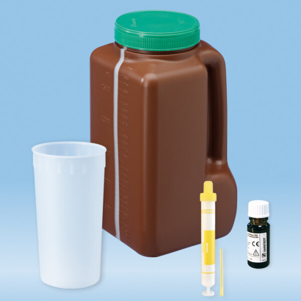 UriSet 24 - Komplett-Set für 24-Stunden-Urinsammlung inkl. Stabilisator und weißer Urin-Monovette VE/
