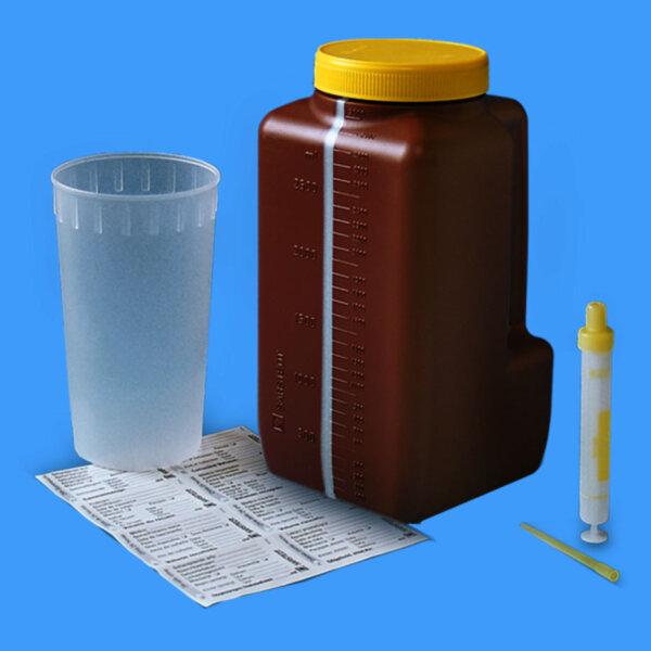 UriSet 24 NFT - Komplett-Set für 24-Stunden-Urinsammlung inkl. Stabilisator und weißer Urin-Monovette VE/