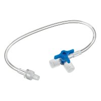 Discofix Dreiwegehahn blau mit 10 cm Schlauch VE = 50...