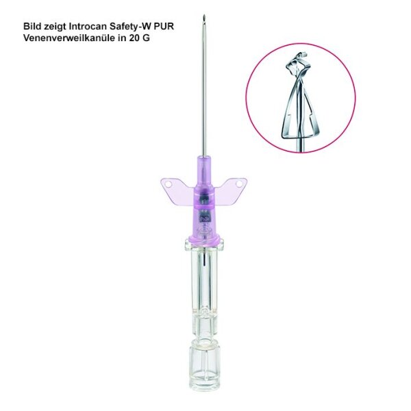Introcan Safety-W PUR Venenverweilkanüle 16 G, 1,7 mm, grau, 50 mm Stichlänge