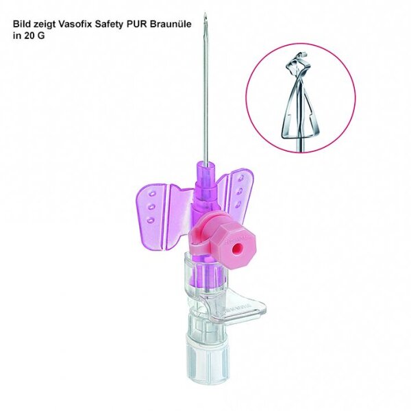 Vasofix Safety PUR | rosa, 20G | 1,1 mm x 25 mm | 50 Stück
