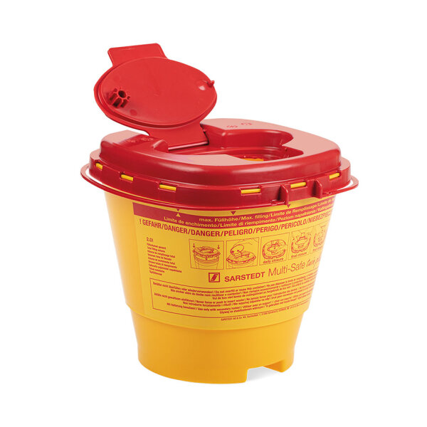 Kanülenabwurfbehälter 2,0 Ltr. Multi-Safe twin plus 2000 mit Biohazard- kennzeichnung VE /