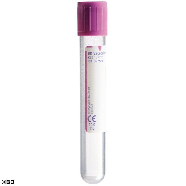 Vacutainer EDTA Plus Röhrchen | lila | 10 ml | PET | 100 x 16 mm | 100 Stück