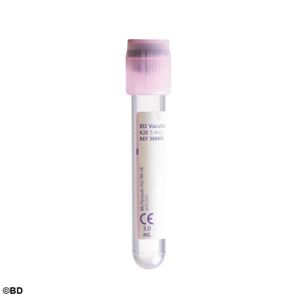 Vacutainer EDTA Plus Röhrchen | transparent lila | 3 ml | PET | 75 x 13 mm | 100 Stück