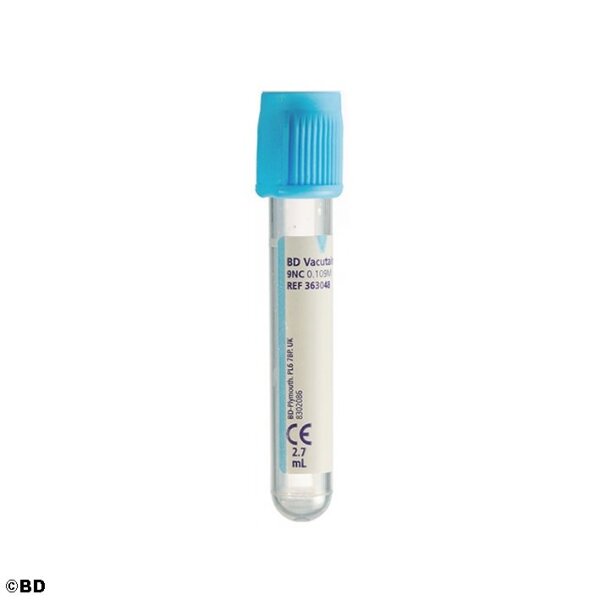 Vacutainer Plus Gerinnungsröhrchen | hellblau | 2,7 ml |  PET - Quickröhrchen / Citrat | 100 Stück