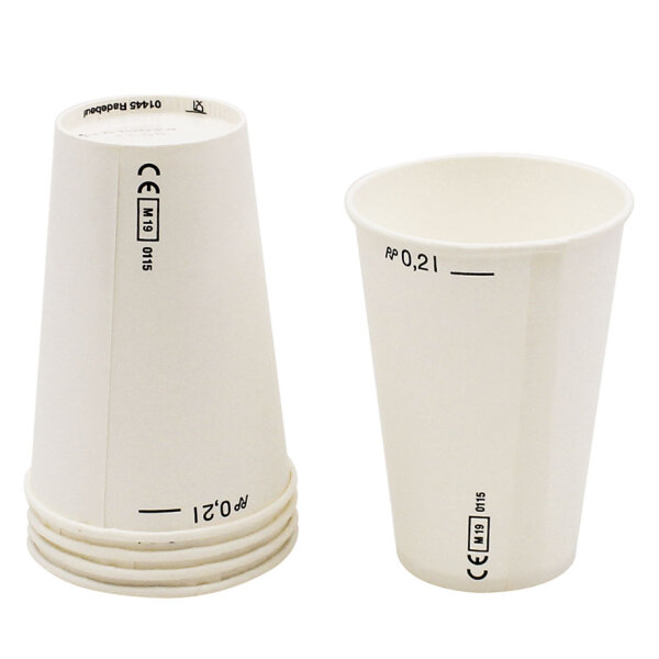 Trinkbecher aus Papier, 200 ml, weiß VE = 100 Stck. /