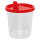 Urinbecher 125 ml mit Schnappdeckel rot im Karton VE/