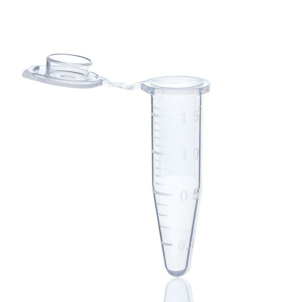 Einmal-Reaktionsgefäß, PP, 1,5 ml, transparent, mit Deckel VE = 500 Stück