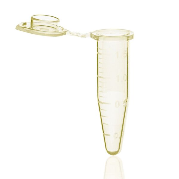 Einmal-Reaktionsgefäß, PP, 1,5 ml, gelb, mit Deckel VE = 500 Stück
