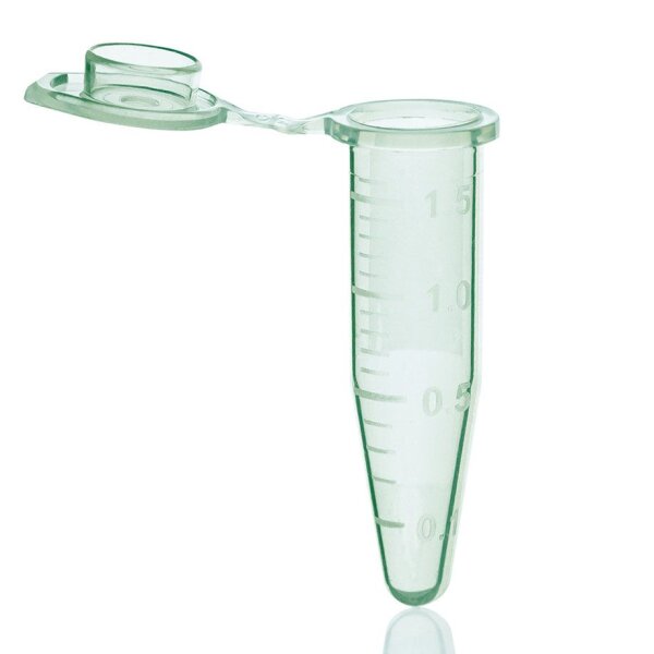 Einmal-Reaktionsgefäß, PP, 1,5 ml, grün, mit Deckel VE = 500 Stück