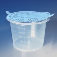 Urinbecher mit Selbstklebedeckel 100 ml VE/