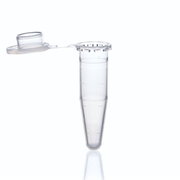 Einmal-Reaktionsgefäß, PP, unsteril, 0,5 ml, transparent, mit Deckel