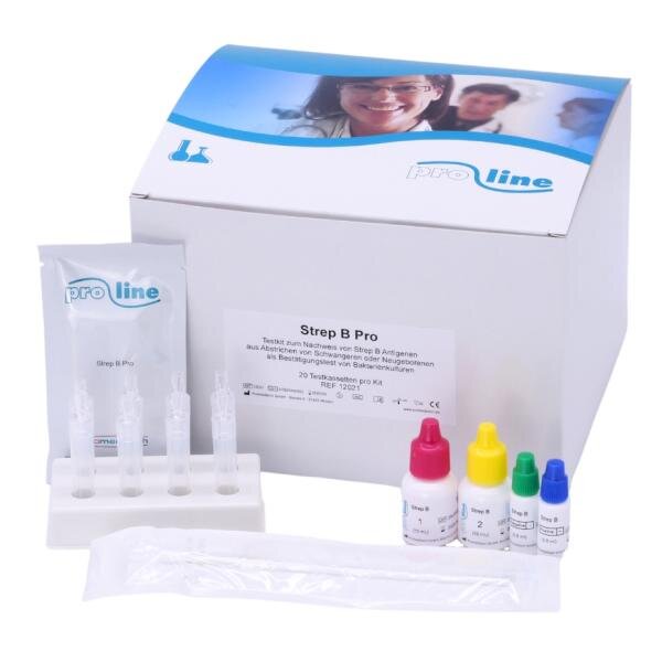STREP B PRO- PROLINE | Test zum Nachweis von Strep B Antigenen aus Abstrichen | 20 Testkassetten