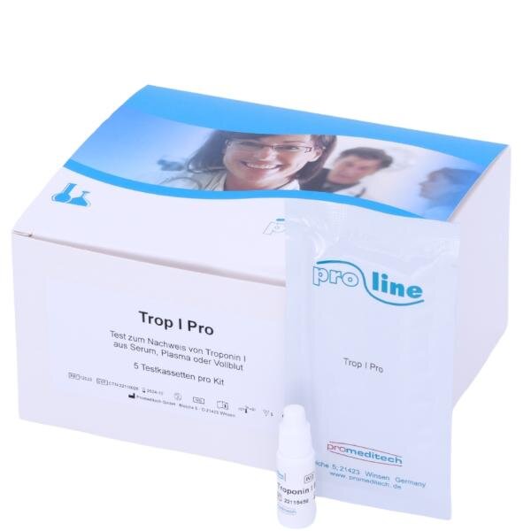 TROP I PRO - PROLINE | Nachweis von Troponin I aus Serum | Plasma oder Vollblut | 5 Testkassetten