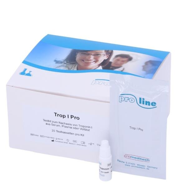 Trop I Pro - Proline | Nachweis von Troponin I aus Serum | Plasma oder Vollblut | 20 Testkassetten