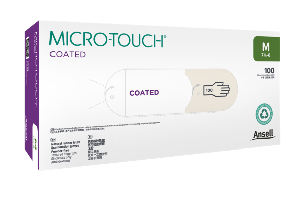 Latexhandschuhe Micro-Touch Coated PUDERFREI Gr. M | unsteril | 100 Stück