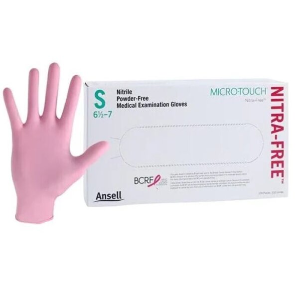 Nitrilhandschuhe | MicroTouch NitraFree | pdfr. | rosa | unsteril | Gr. S | 100 Stück