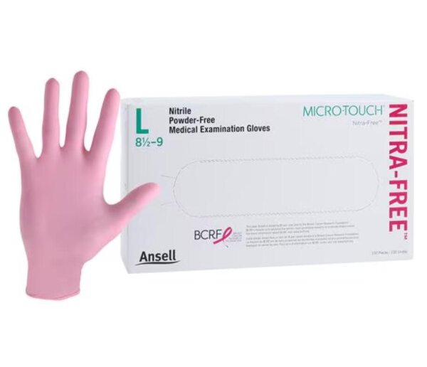 Nitrilhandschuhe | MicroTouch NitraFree | pdfr. | rosa | unsteril | Gr. L | 100 Stück
