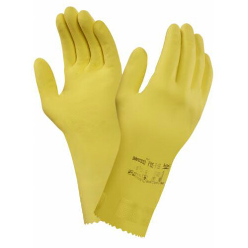 Chemikalienhandschuhe Latex Universal Plus | 305mm | BW-Velour | gelb Gr. M | 12 Paar