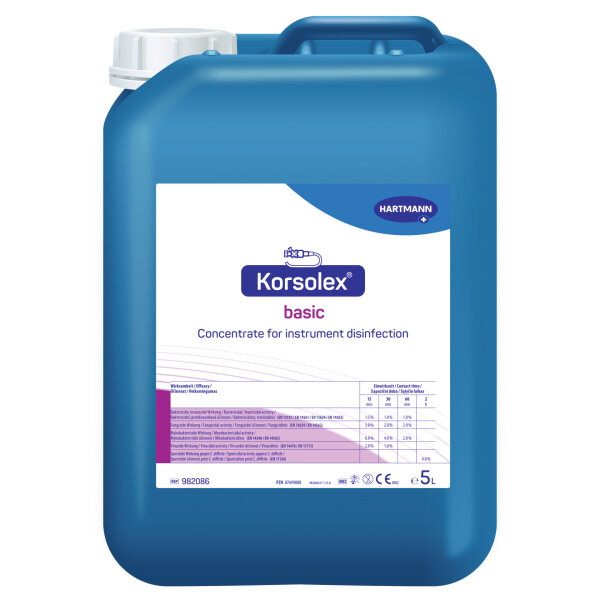 Korsolex basic | Instrumentendesinfektion für thermolabiles | viruzid / sporizid | 5 Liter Kanister