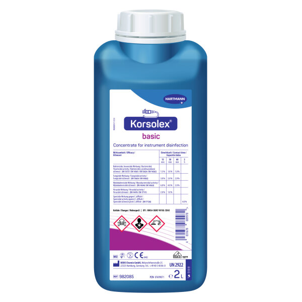 Korsolex basic | Instrumentendesinfektion | viruzid / sporizid | 2 Liter Flaschen