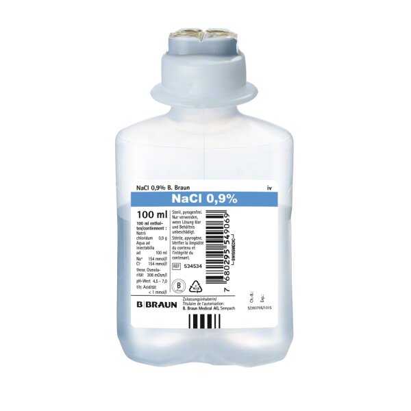 isoton. Kochsalzlösung | 0,9% | Braun 100 ml Plastikflasche | 10 x 100 ml | Ecoflac plus