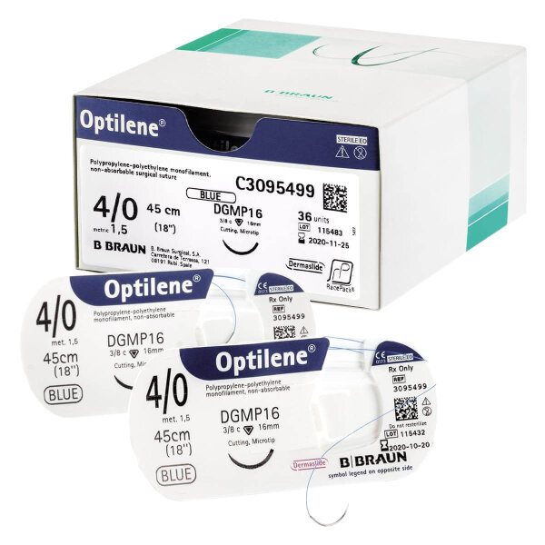 Nahtmaterial | Optilene DS-24 | USP 3/0 | metric 2 | 45 cm | blau | 12 Stück