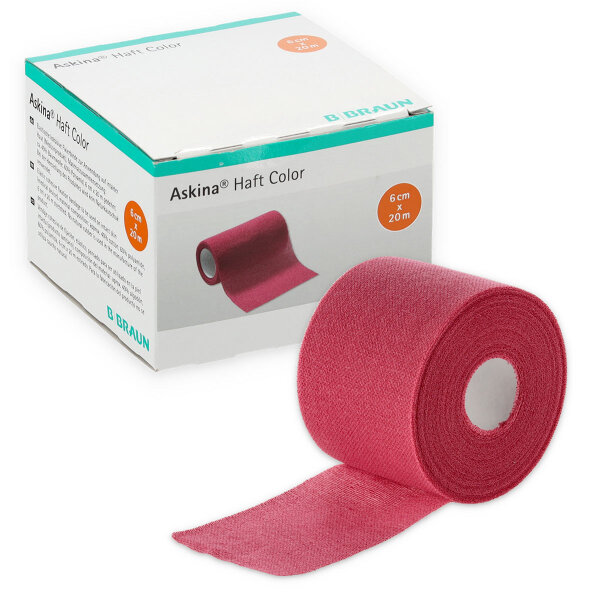 Askina Haft Color kohäsive Fixierbinde | 8 cm x 20 m | gelb | 1 Rolle