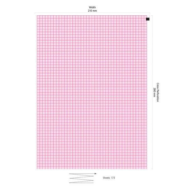 EKG-Papier| Schiller Cardiovit AT 6/ SP200 | 145 x 100mm | ROT | 10x260 Blatt