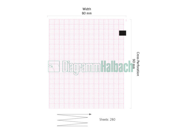 EKG-Papier GE Mac 400 | 80 x 90mm | 10 x 280 Blatt