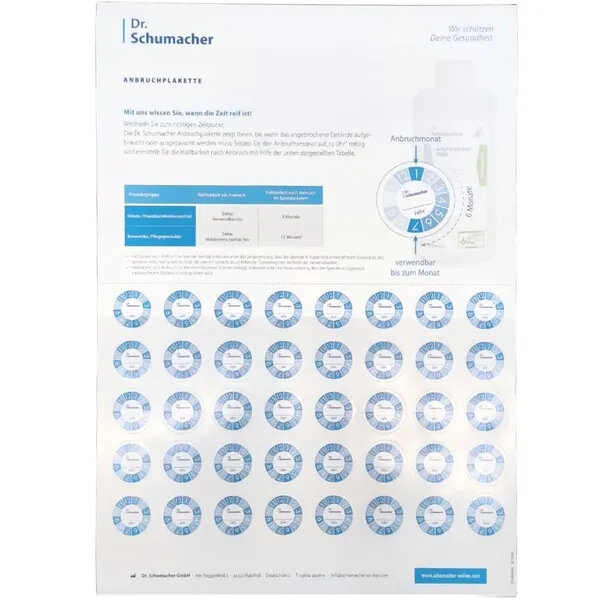 Etikett Halbarkeit-Anbruch Bogen mit 40 Aufklebern