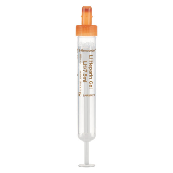 S-Monovette 7,5ml | 92x15mm | Li-Hep.-Gel | 50 Stück