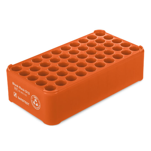 Sarstedt S-Monovette®-Rack D 13 | 50 Bohrungen 13 mm | orange | 1 Stück