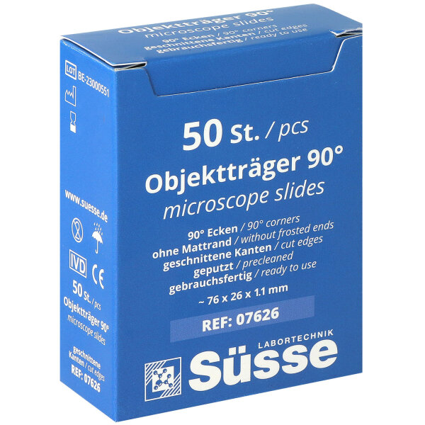 Objektträger OHNE Mattrand | 76 x 26 x 1 mm | 50 Stück