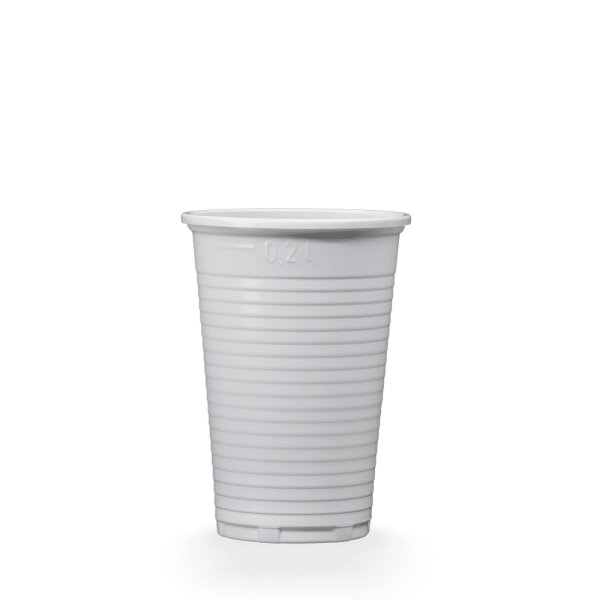 Universalbecher aus Polypropylen | weiß | sog. Cola-Becher | 200 ml | 100 Stück