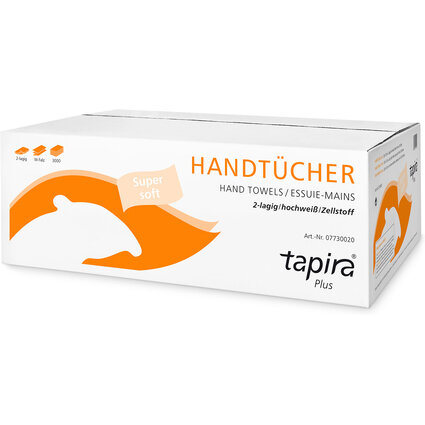 Kosmetiktücher "Tapira" | hochweiß | 21 x 20 cm | 2-lg. | Box mit 100 Tüchern