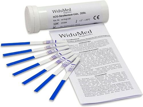 HCG WiduMed | Teststreifen zum Nachweis von hCG aus Urin | einzeln eingesiegelt | 20 Stück