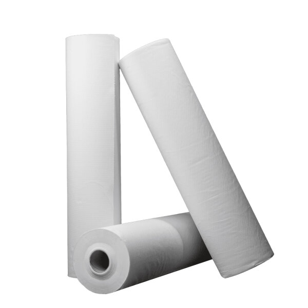 Ärztekrepp / Liegenabdeckrollen | 50 cm x 50 m | 2-lagig | weiß | perforiert auf 38 cm | 9 Rollen