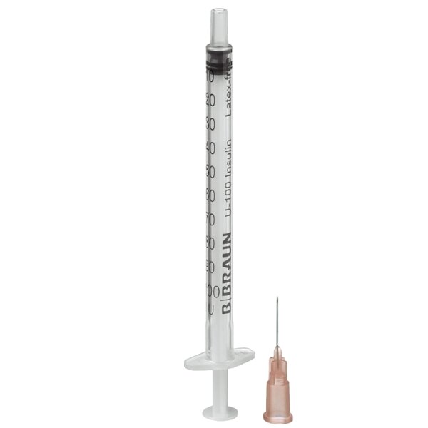 Omnifix 100 Duo Insulinspritzen 1 ml m. beigel. Kanüle 0,45x12 mm (100 Stck.) U-100