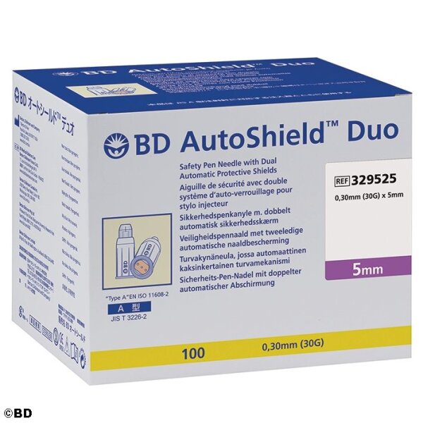 BD AutoShield Duo Sicherheits-Pen-Nadeln 0,30 x 5 mm (100 Stck.)
