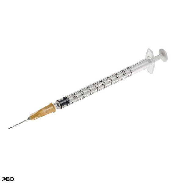 Spritzen Plastipak BD Tuberkulin 1 ml | mit Kanüle 0,5 x 16mm  | 25G  5/8 | 120 Stück