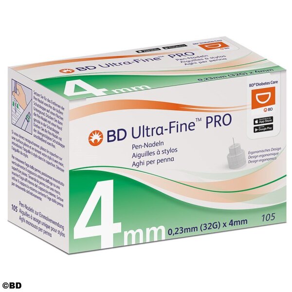 BD Ultra-Fine PRO Pen-Nadeln 32 G 0,23 x 4 mm (105 Stck.)