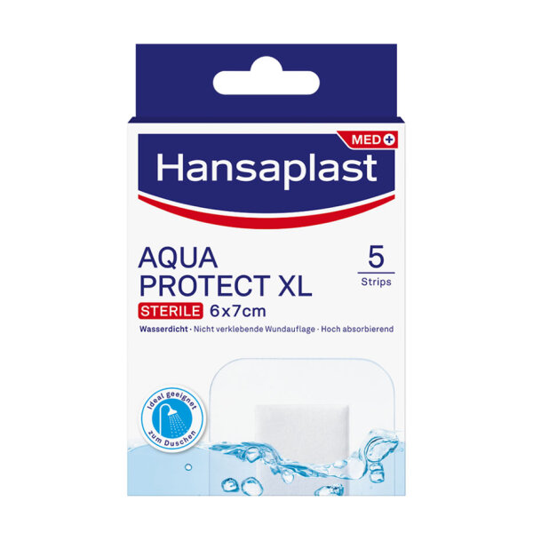 Hansaplast Aqua Protect XL Großpflaster, 6 x 7 cm, steril (5 St.)