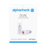alphacheck DUAL Sicherheits-Pen-Nadeln 30 G x 5 mm (100...