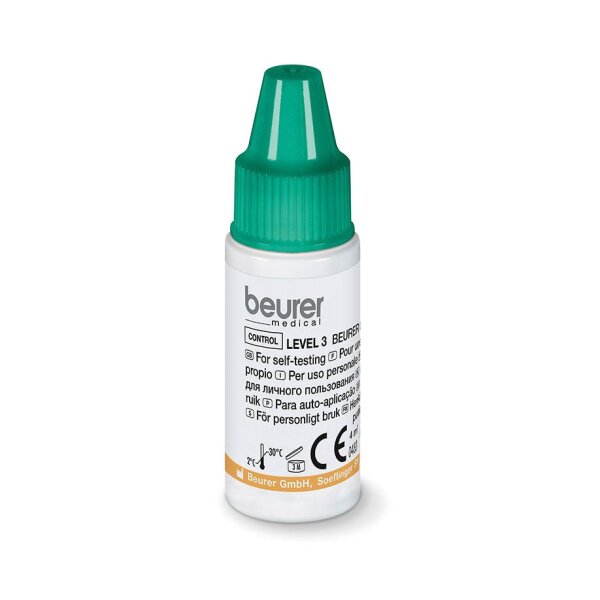 Beurer Kontrollösung für Blutzuckermesgerät GL 44 + GL 50 | nach dem öffnen 90 Tage haltbar|