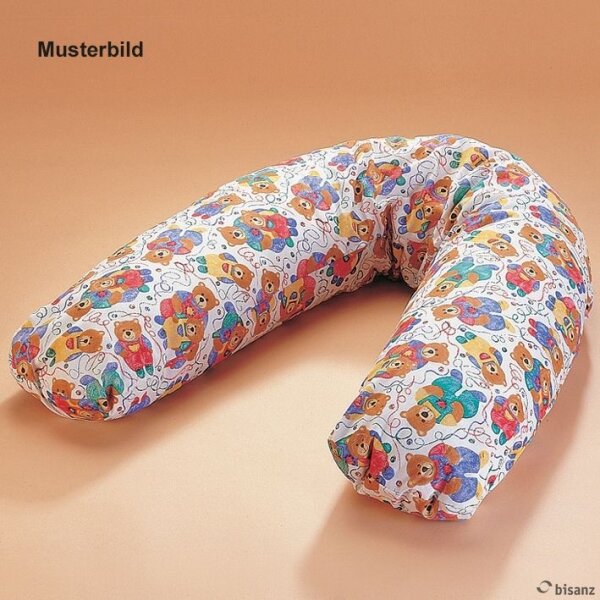 Stillkissen 185 cm Länge mit  Polystyrolkugeln, mit Baumwollbezug bunt