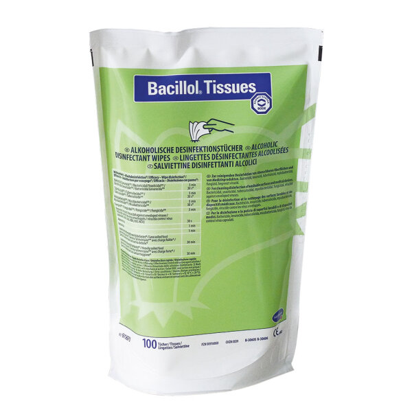 Bacillol-Tissues | Flächendesinfektion | 100 Tücher im Nachfüllbeutel